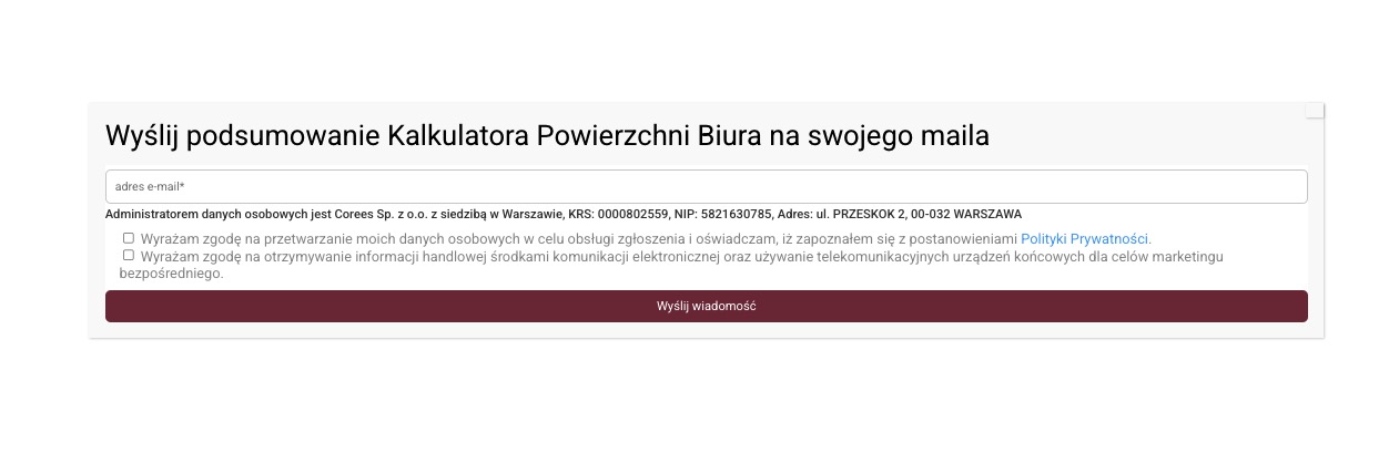 konfigurator powierzchni biurowych deweloper aplikacja webowa3 -